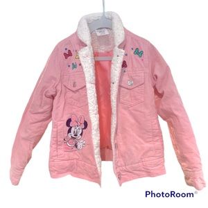 Disney girls embellished sherpa & corduroy jacket size 5/6